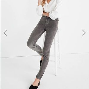 NWT Madewell Tall 10" High-Rise Skinny Jeans: Corduroy Edition. Size 24 Tall